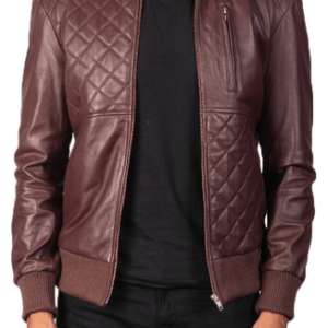 Moda Maroon Bomber Leather Jacket