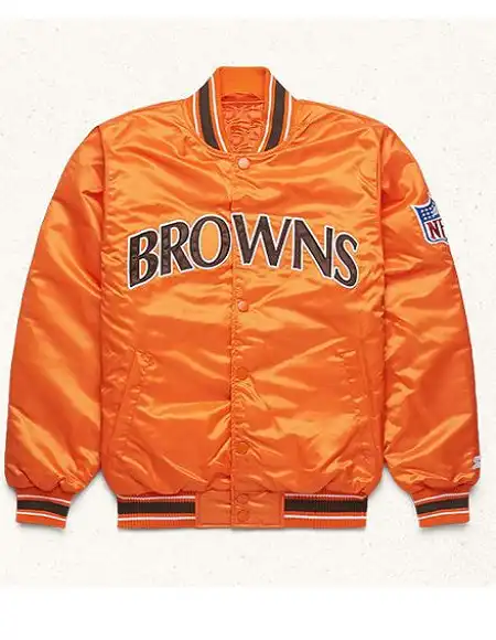 NFL-Starter-Browns-Bomber-Satin-Jacket