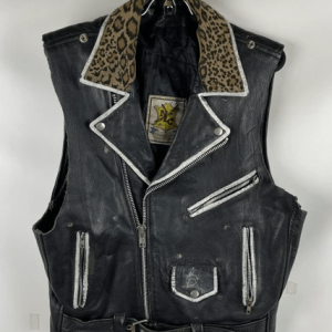 NLC Skull Custom Printed Black Leather Jacket