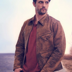 Roswell New Mexico Nathan Parsons Brown Leather Jacket
