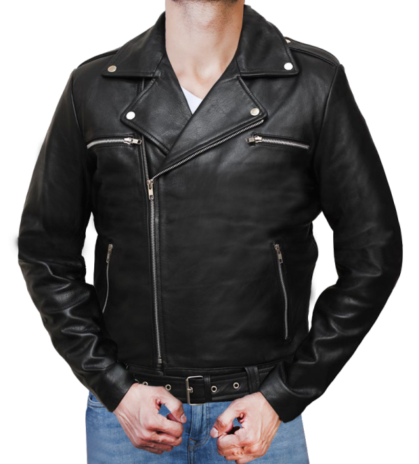 Negan Police Biker Leather Jacket