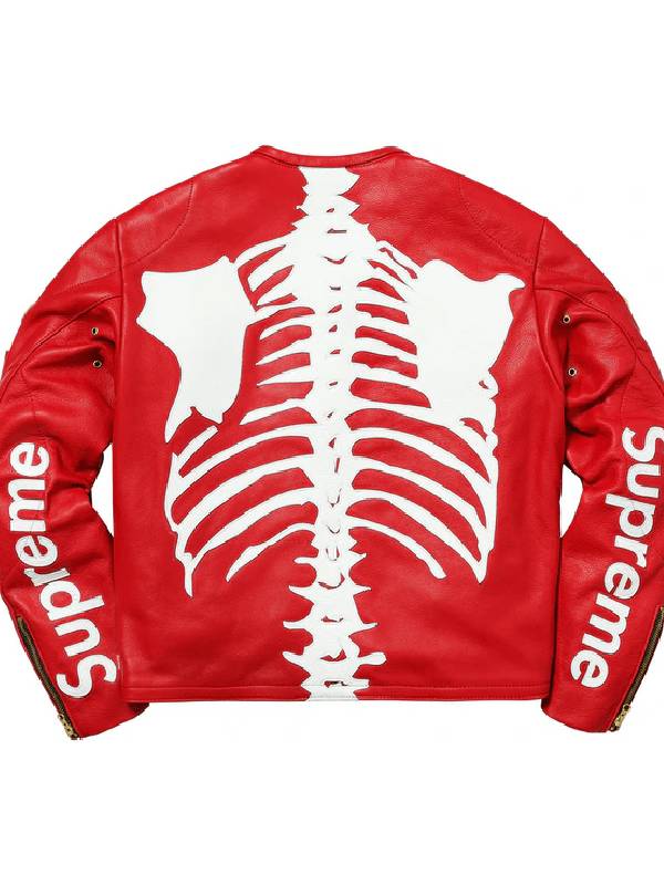 Supreme Vanson Bones Red Leather Jacket