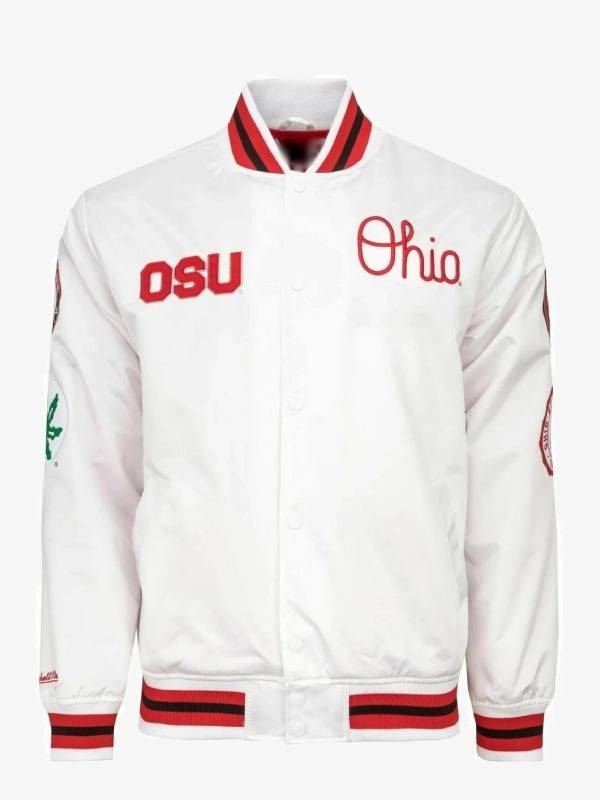 Ohio State University White Varsity Jacket