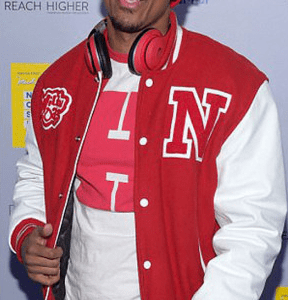 Nick Cannon Wild N Out Letterman Red and White Wool Jacket