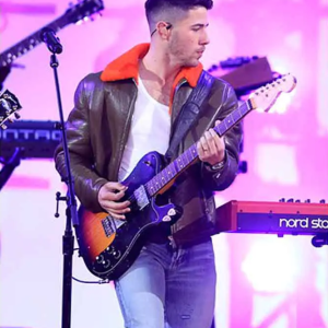 Nick Jonas Bbmas 2021 Jonas Brothers Leather Jacket With Fur Collar