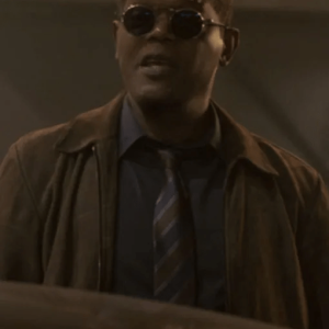 Nick Fury Captain Marvel Suede Leather Jacket