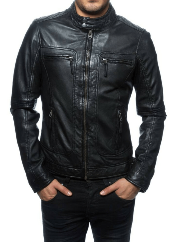 Oakhood Black Fashion Leather Jacket