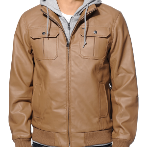 Obey Rapture Hooded Leather Jacket