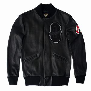 October V Roots Bomber Leather Jacket