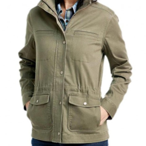 Olive Casual Utility Green Cotton Jacket