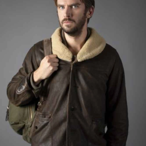 Dan Stevens Otto Solos 2021 Shearling Collar Leather Jacket