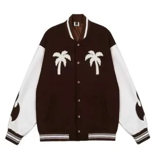 Palm-Tree-Embroidery-Wool-Varsity-Jacket