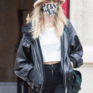 Paris Fashion Week Cara Delevingne Leather Jacket