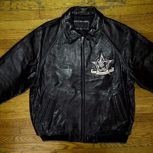 Patch Printed Roc A Fella Records Leather Jacket