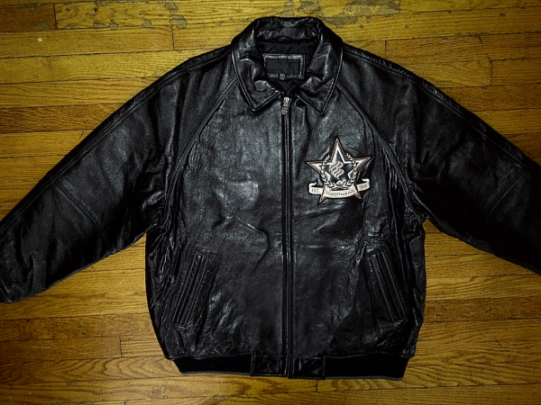 Patch Printed Roc-a-fella Records Leather Jacket