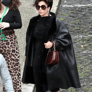 Patrizia Reggiani House Of Gucci Lady Gaga Leather Coat
