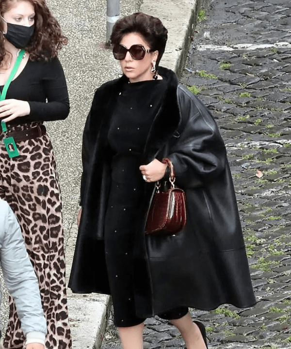 Patrizia Reggiani House Of Gucci Lady Gaga Leather Coat