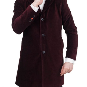 Doctor Who 12th Peter Capaldi Velvet Maroon Coat
