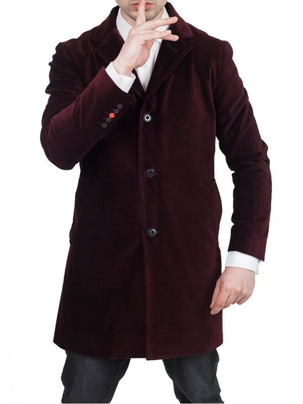 Peter Capaldi 12th Doctor Who Velvet Maroon Coat