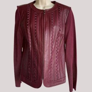 Peter Nygard Wine Color Leather Jacket