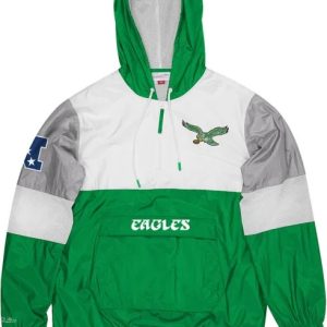 Philadelphia Eagles Men’s Kelly Green Surprised Win Pullover Jackets