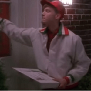 Pizza Boy Home Alone Varsity Satin Jacket