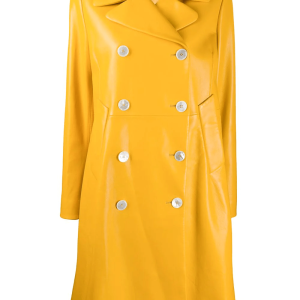 Prada Double Breasted Leather Coat