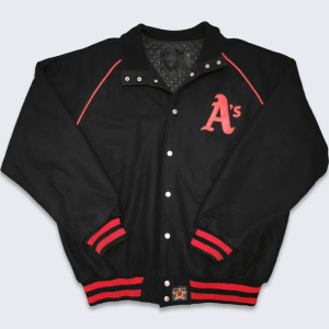 Printed Oakland As Jeff Hamilton Varsity Wool Jacket