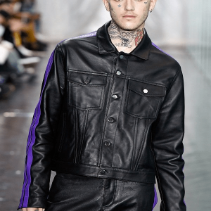 Purple Striped Dj Marshmello Leather Jacket