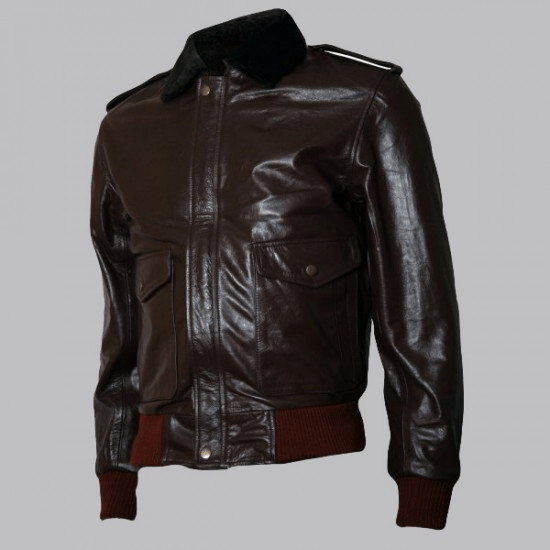 R. J. Macready Brown Bomber Leather Jacket