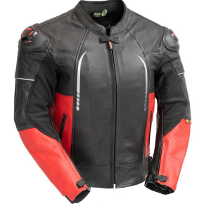 Racing Black Red Leather Jacket