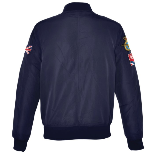 Raf 100 Flight Printed Blue Bomber Satin Jacket - Image 2