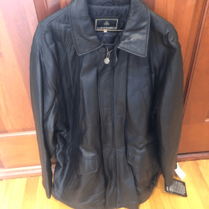 Rainforest Black Leather Coat