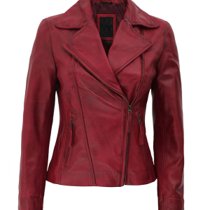 Ramsey Red Slim Fit Leather Jacket