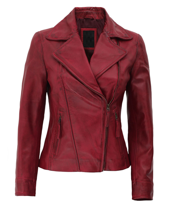 Ramsey Red Slim Fit Leather Jacket