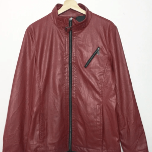 Rare Red Skins Motorcycle Leather Jacket