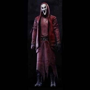 Red Ghost Halloween Hooded Leather Overcoat