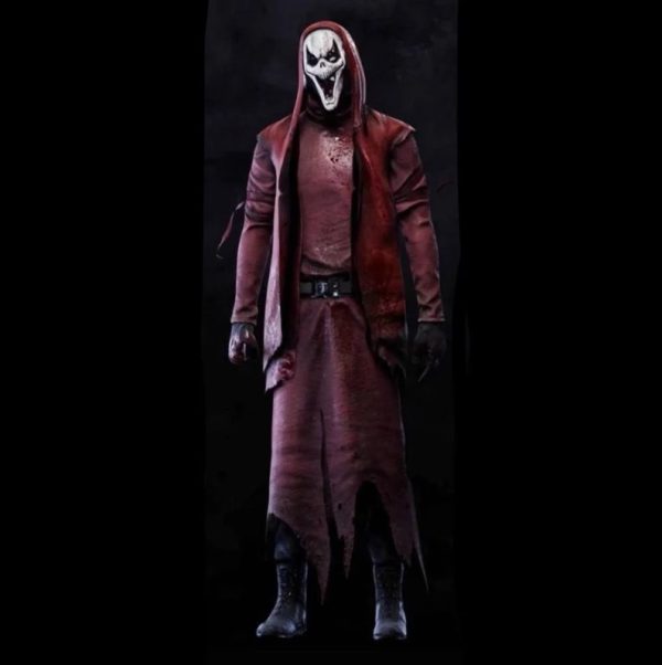 Red Ghost Halloween Hooded Leather Overcoat