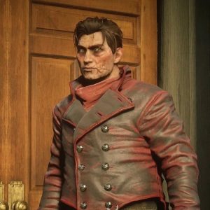 Red Ghost Halloween Punk Leather Overcoat