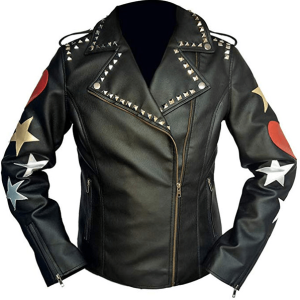 Red Heart Stars Brando Leather Jacket