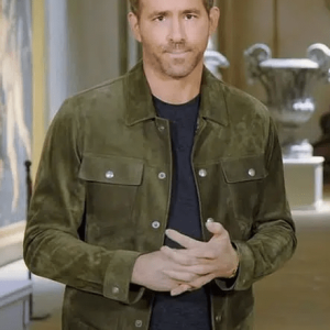 Red Notice Ryan Reynolds Suede Leather Jacket