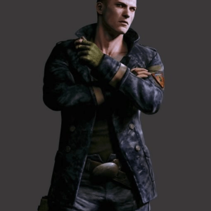 Resident Evil 6 Jake Muller Blue Double Breasted Leather Jacket