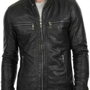Retro Black Biker Leather Jacket