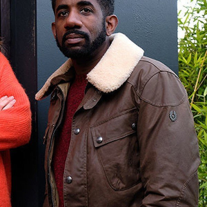 Rhashan Stone Finding Alice Nathan Brown Leather Jacket