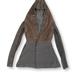 Rick Owens Assasins Hooded Brown Leather Jacket