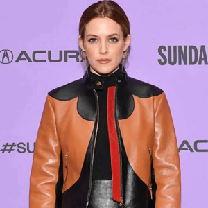 Riley Keough Zola 2021 Stefani Black And Brown Leather Jacket
