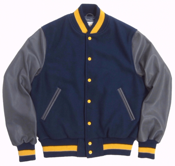 Royal Granite Gold Snap Bomber Varsity Jacket