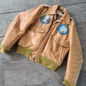 Schott A-2 Custom Printed Patch Leather Jacket