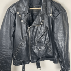 Sears 1970s Vintage Perfecto Black Leather Jacket