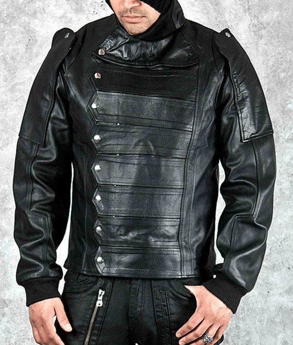 Sebastian Stans The Winter Soldier Bucky Barnes Leather Jacket